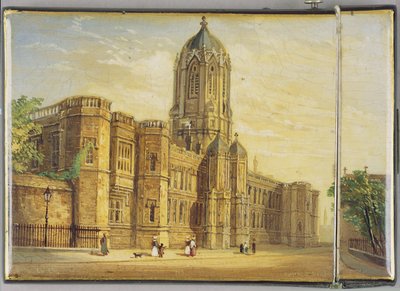 Victorian card case, with a scene of Christ Church, Oxford and Tom Tower by Richard Phene and Benjamin W. Spiers